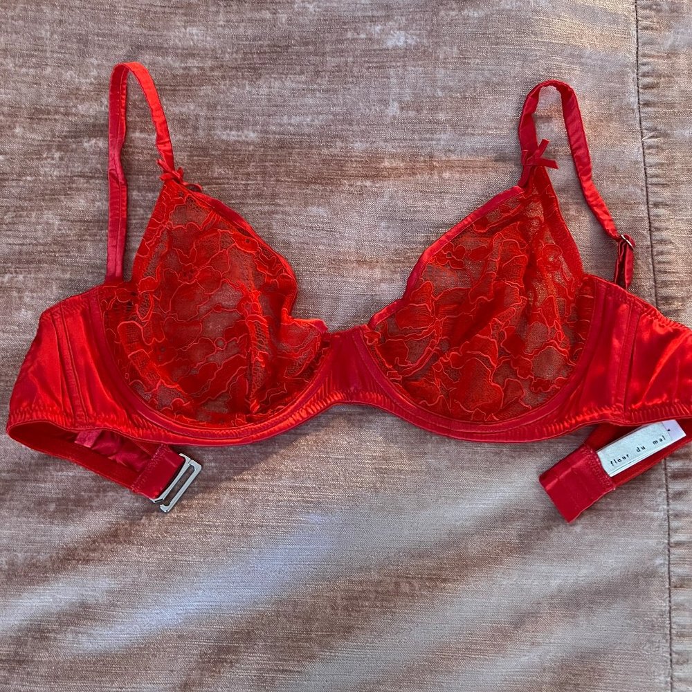 Fleur du Mal red lace bra